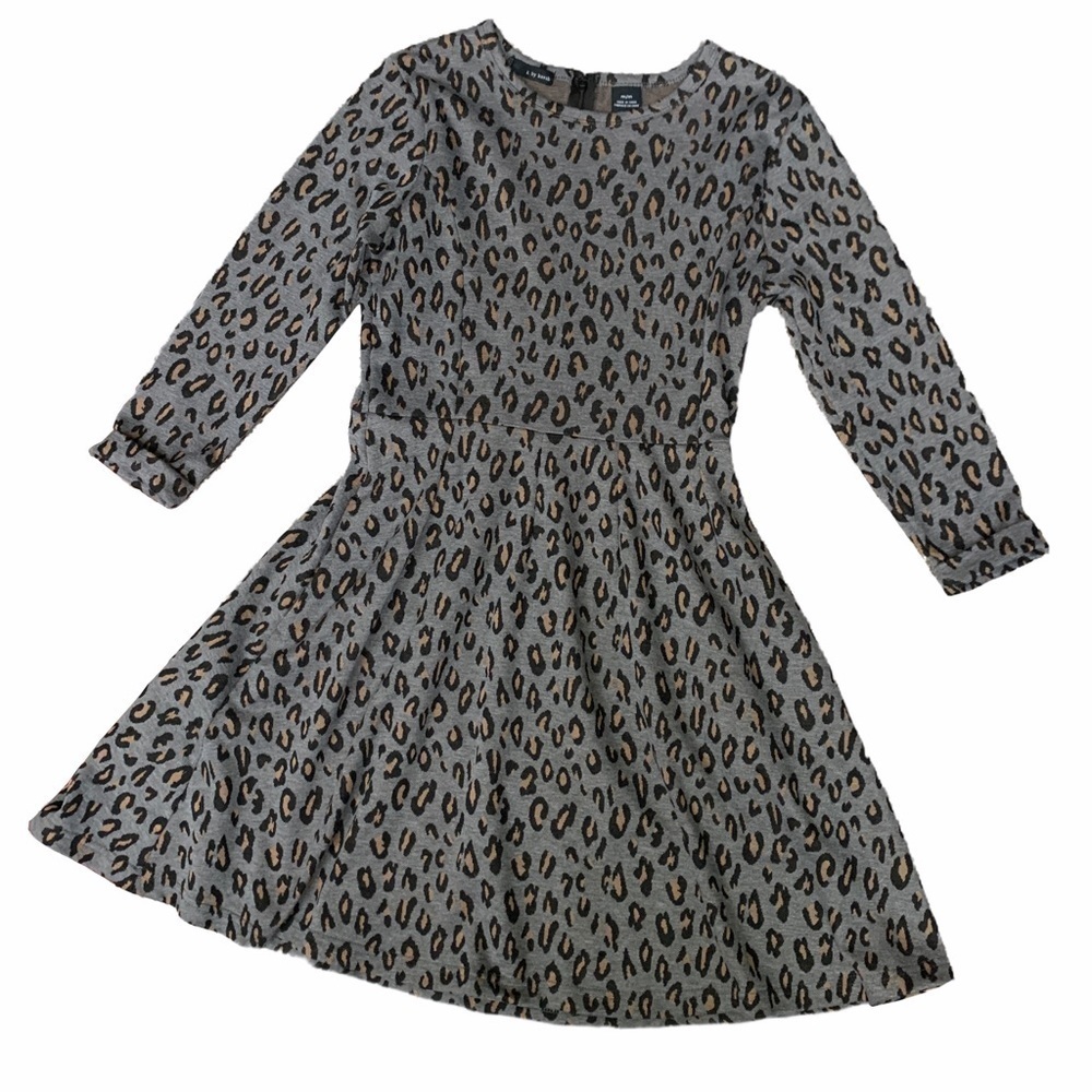 K by Kersh Leopard Print Sweatshirt Skater Dress - Picture 2 of 8